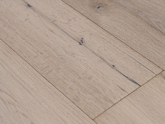 Rustic NEUE Danube character grade engineered European white oak wood floor sample