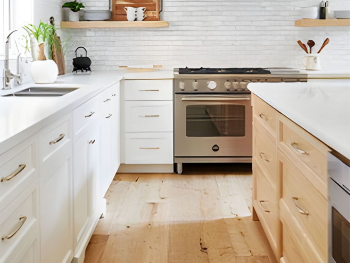 Rustic NEUE Rhine character grade engineered European white oak wood floor sample