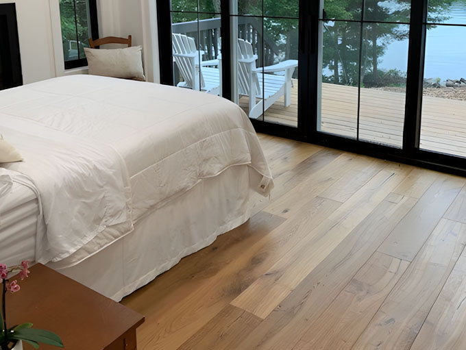 Rustic NEUE Rhone character grade engineered European white oak wood floor sample