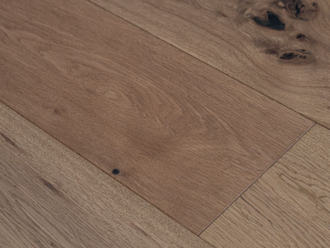 Rustic NEUE Vltava character grade engineered European white oak wood floor sample